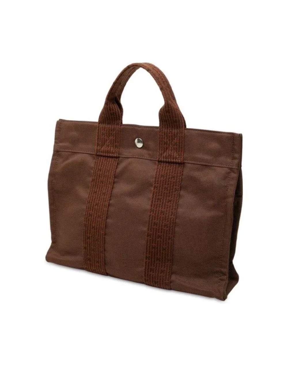 Hermes Her Line PM Tote Brown Canvas